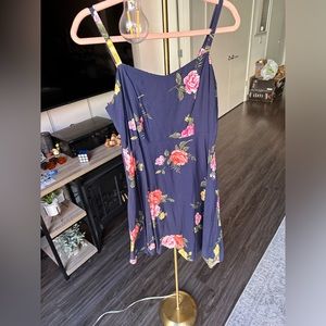 Old Navy Navy Floral Mini Dress - Medium